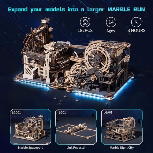 Rokr puzzle wood spaceport - wood,